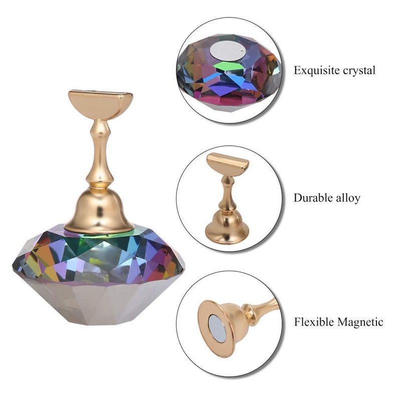 Tvoip 1Pcs Magnetic Nail Holder Practice Training Display Stand Acrylic Crystal Holders Alloy False Nail Tip Salon DIY Manicure Tools - Image 1
